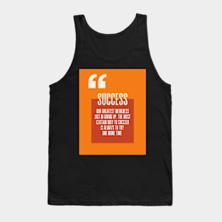 Success quotes succeed try one more time Tank Top